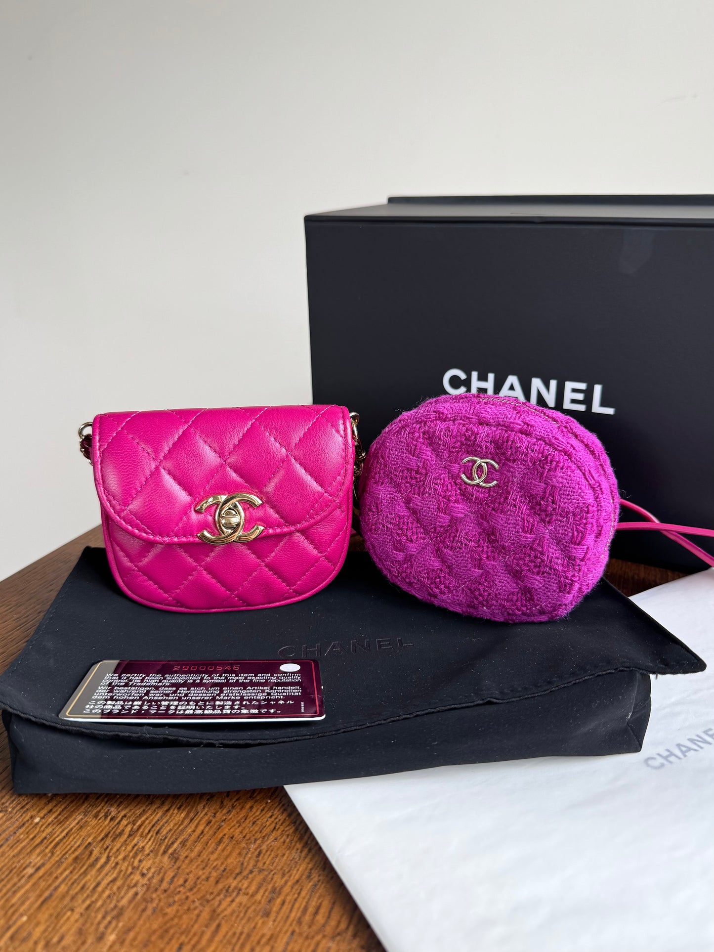 Pre-owned Chanel Multi-Pouching Leather Tweed Belt Waist Bag