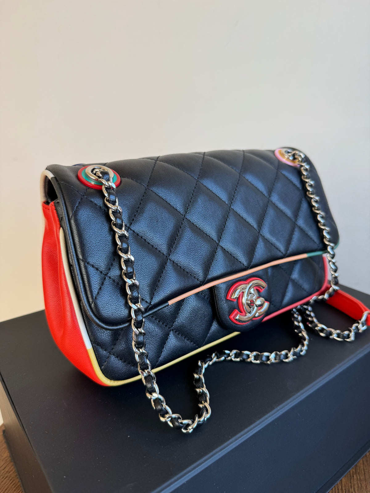 Pre-owner Chanel Timeless Small Cuba Color Lambskin Flap Bag