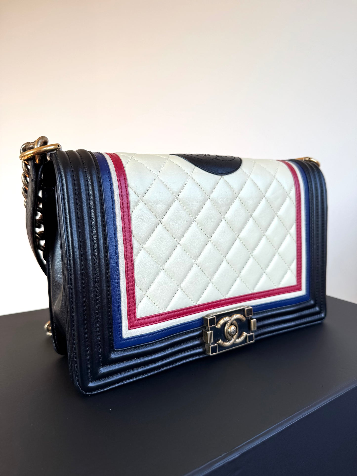 Pre-owned Chanel Boy Large Crest-Embellished Multicolores Bag