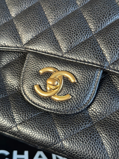 Pre-owned Chanel Timeless Classic Jumbo Black Caviar Flap Bag
