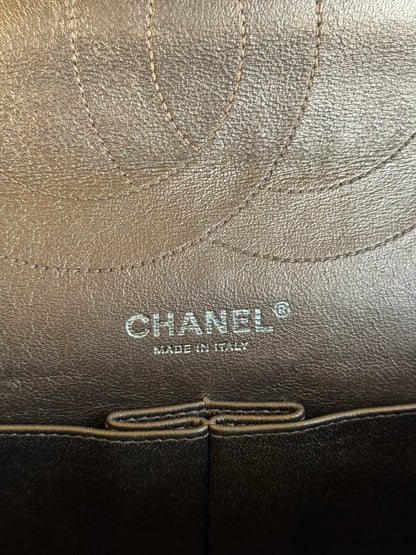 Pre-owned Chanel 2.55 Reissue Maxi 227 Bronze Metallic Calfskin Flap Bag