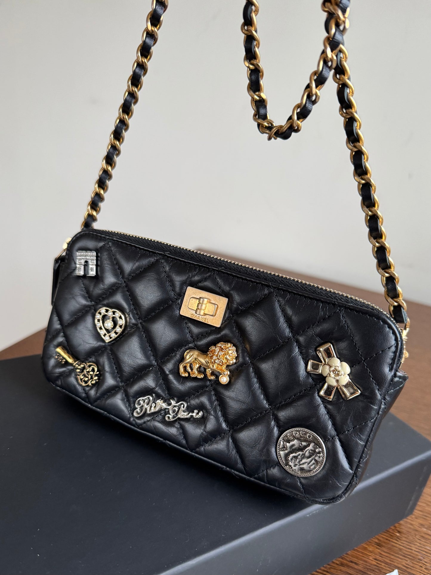 Pre-owned Chanel 2.55 Chain Wallet Lucky Charms Clutch Bag