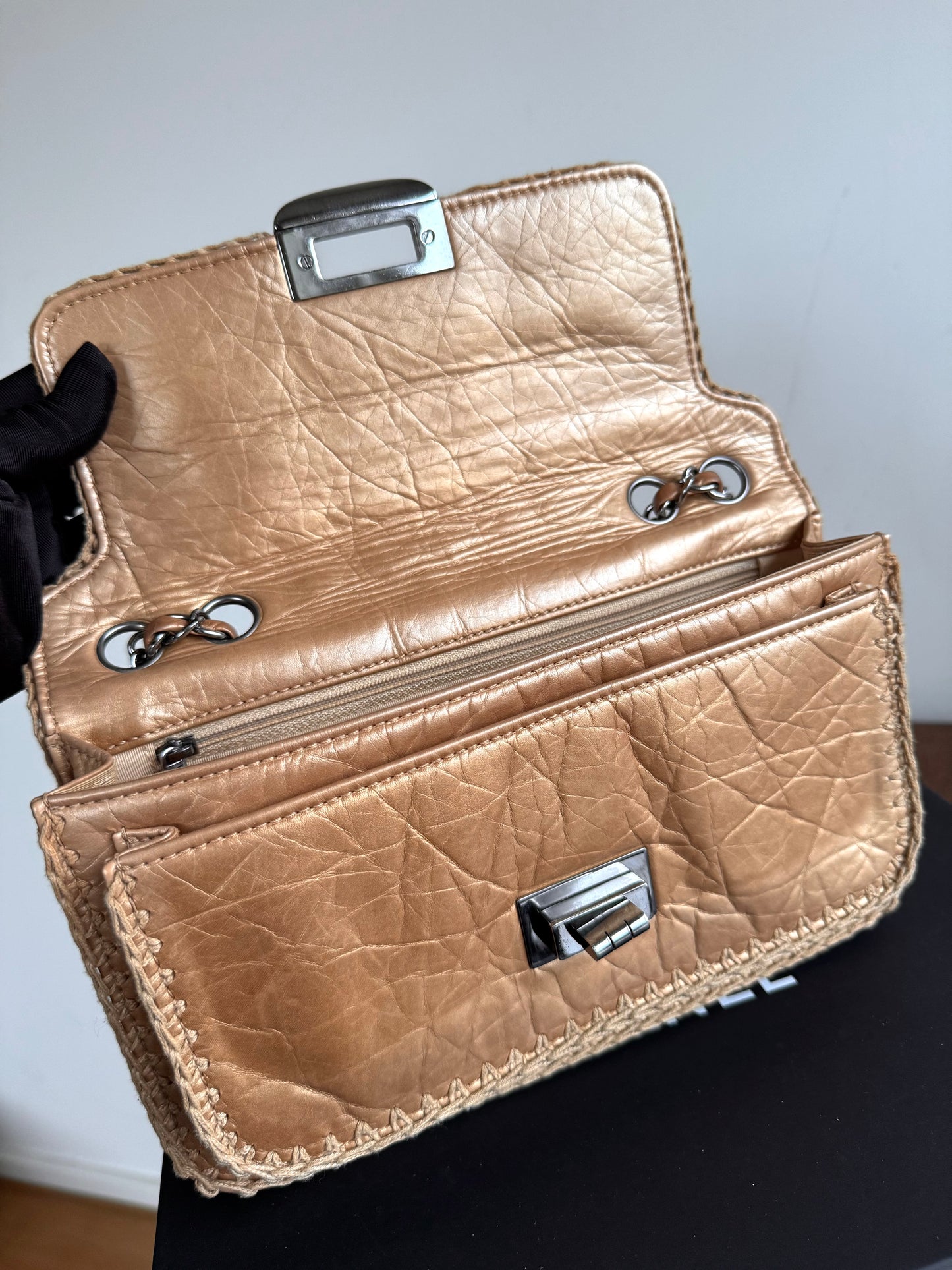 Pre-owned Chanel Chocolat Quilt Reissue Gold Leather Flap Bag