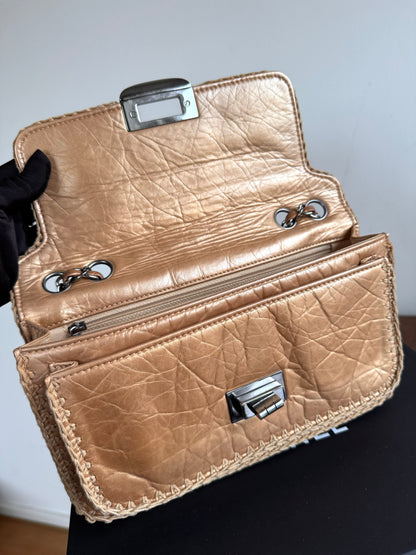 Pre-owned Chanel Chocolat Quilt Reissue Gold Leather Flap Bag