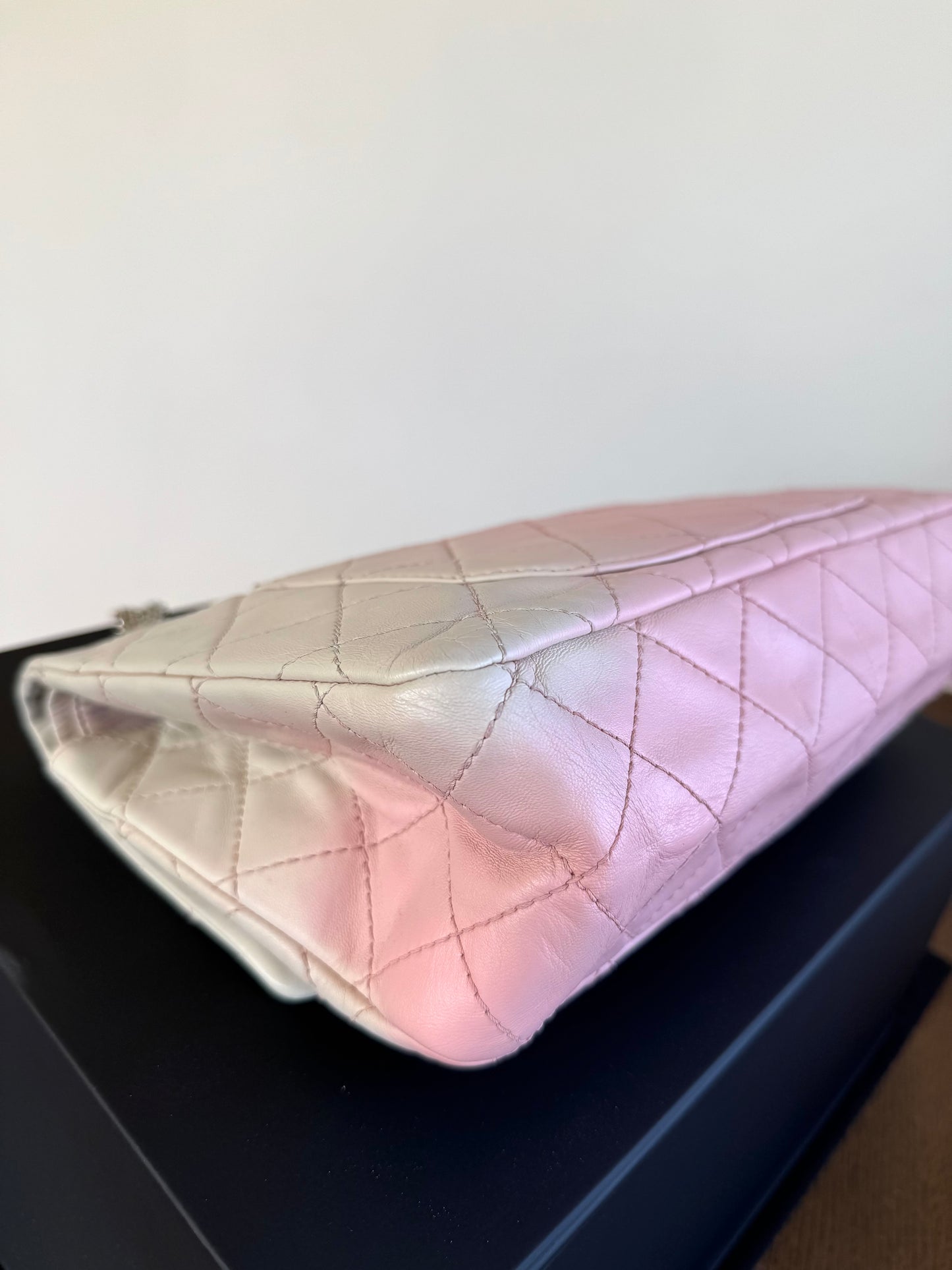 Pre-owned Chanel 2.55 Reissue Maxi 227 Rose Degrade Lambskin Flap Bag
