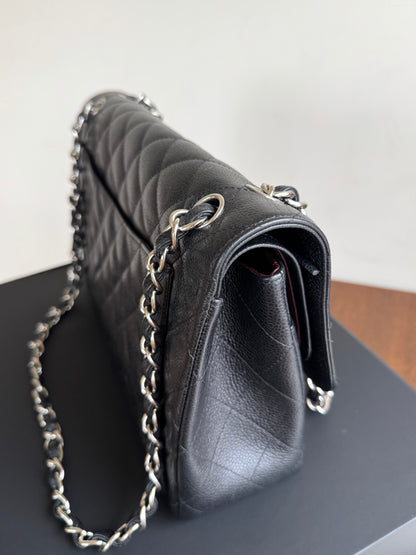 Pre-owned Chanel Timeless Classic Jumbo Black Caviar Flap Bag