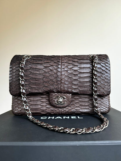Pre-owned Chanel Timeless Classic Standard Python Flap Bag
