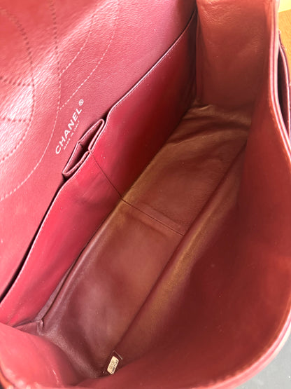 Pre-owned Chanel 2.55 Reissue Maxi 227 Burgundy Patent Leather Flap Bag