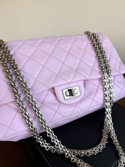 Pre-owned Chanel 2.55 Reissue 226 Large Pink Leather Flap Bag