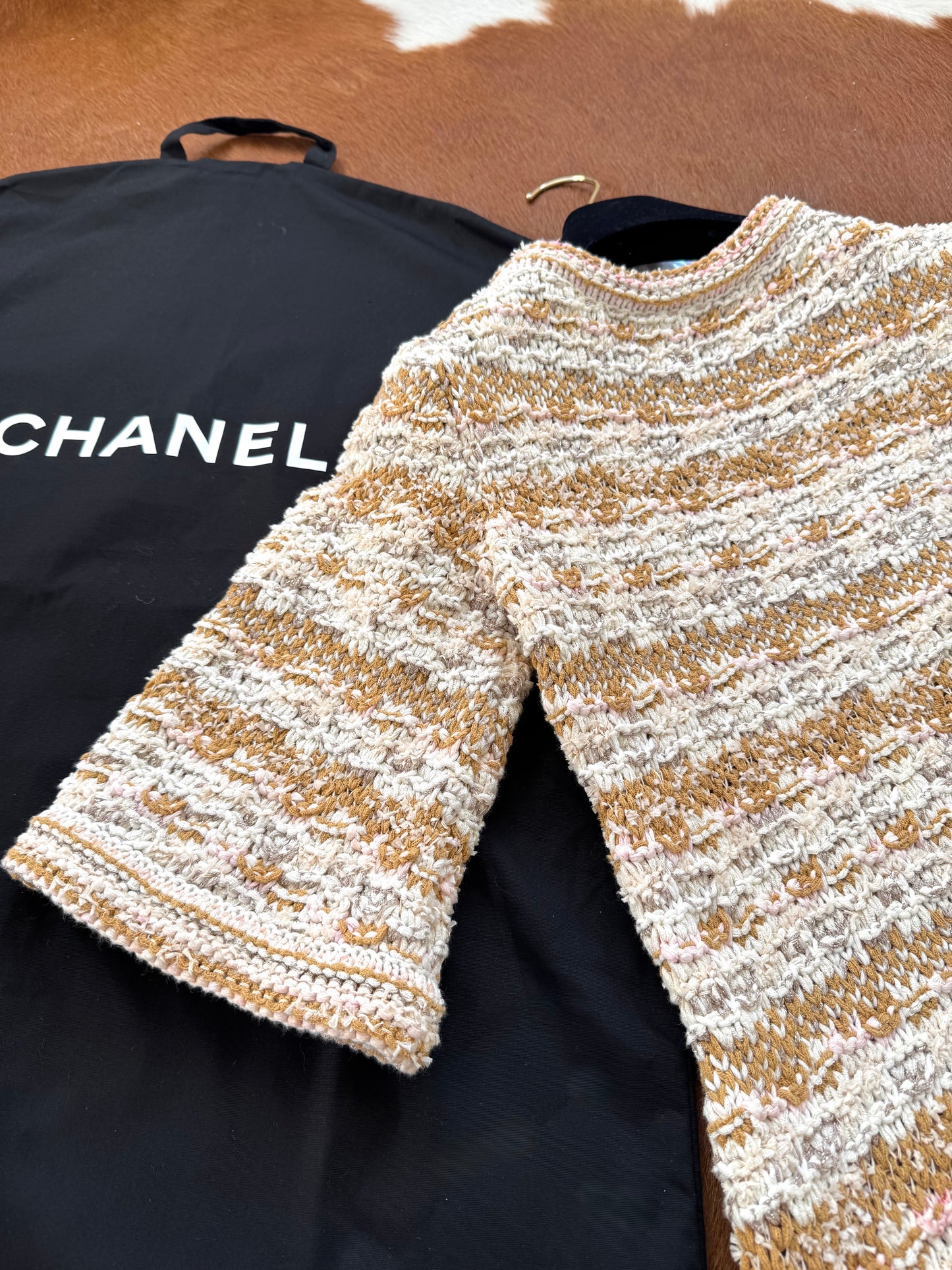 Pre-owned Chanel Paris-Cuba Caramello Tweed Dress