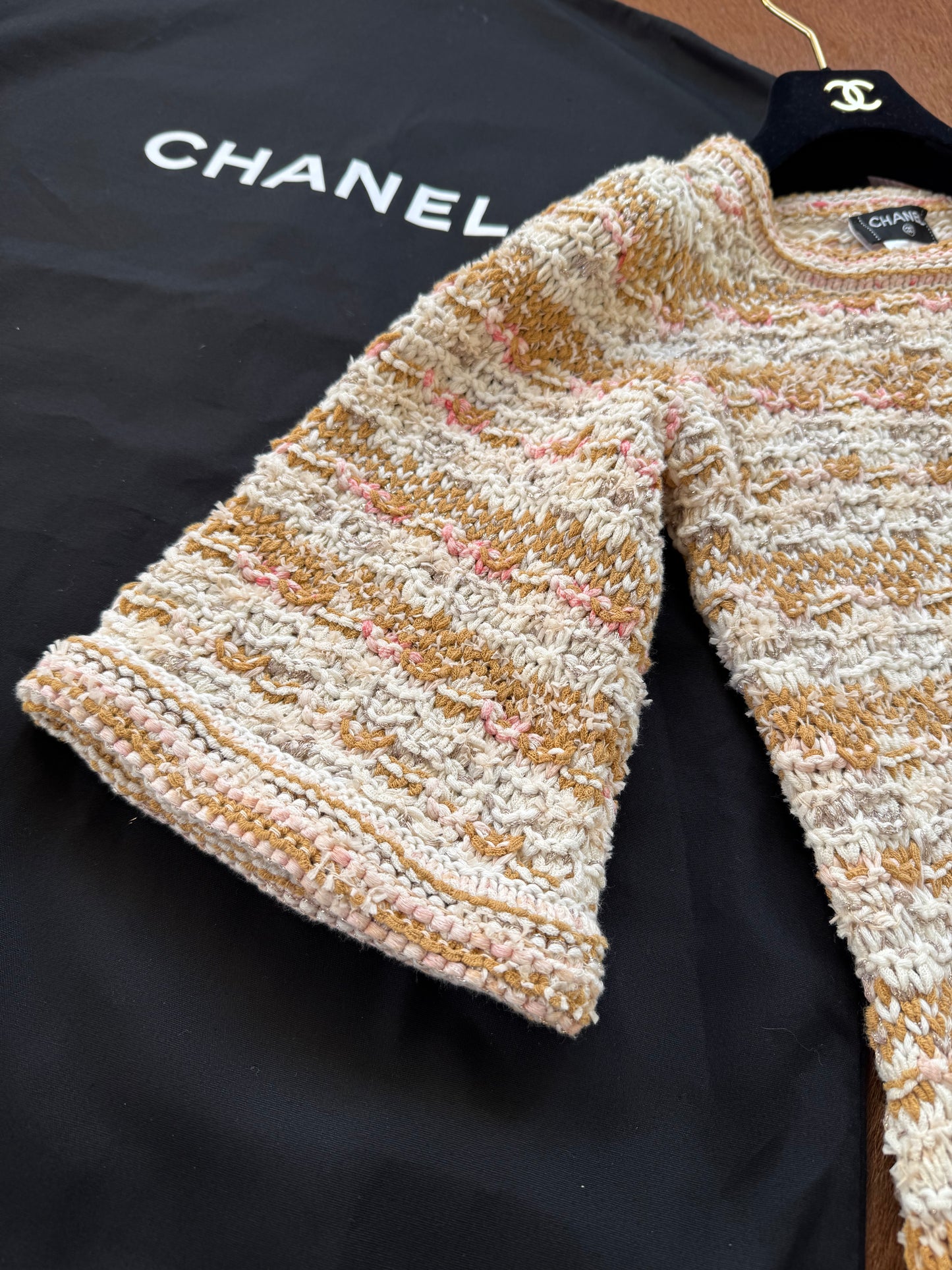 Pre-owned Chanel Paris-Cuba Caramello Tweed Dress