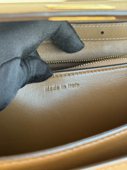 Pre-owned Celine Classic Box Medium Brown Calfskin Bag