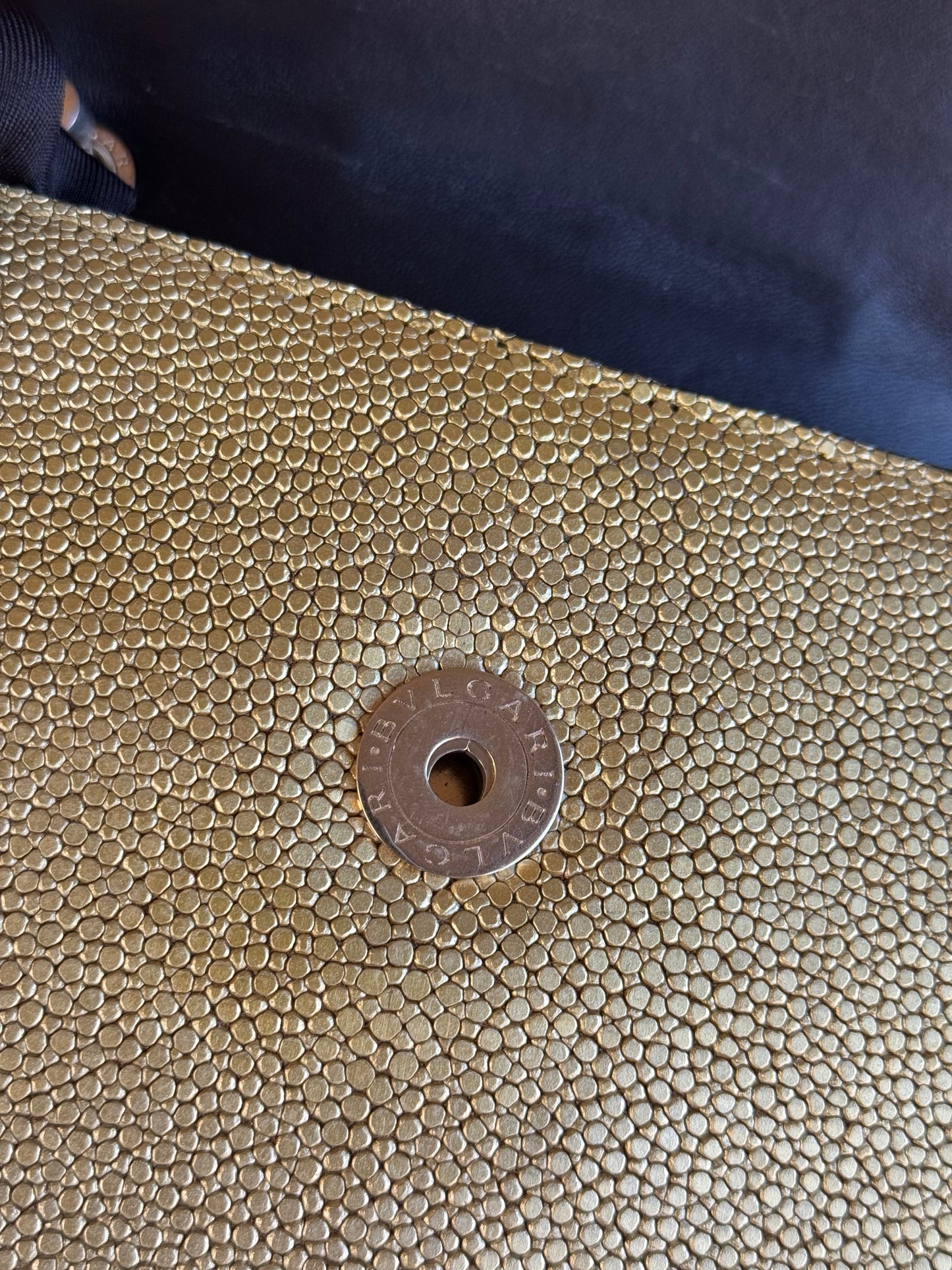 Pre-owned Bvlgari Serpenti Forever Small Gold Stingray Shoulder Bag