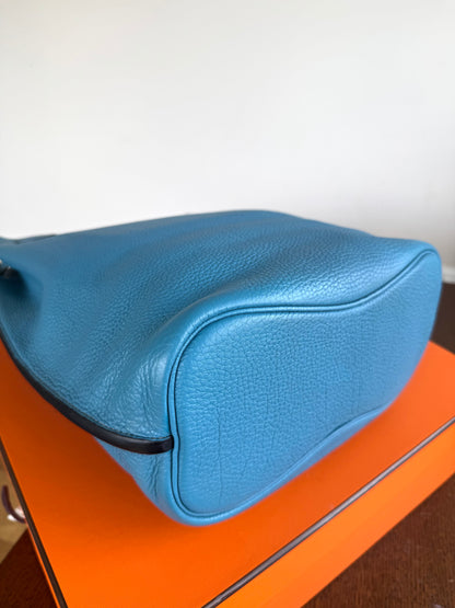Pre-owned Hermès So Kelly 26 Blue Izmir Togo Shoulder Bag