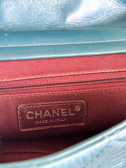 Pre-owned Chanel Paris-Dallas CC Blue Aged Calfskin Double Flap Bag