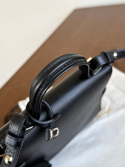 Pre-owned Delvaux Tempête Micro Black Calfskin Bag