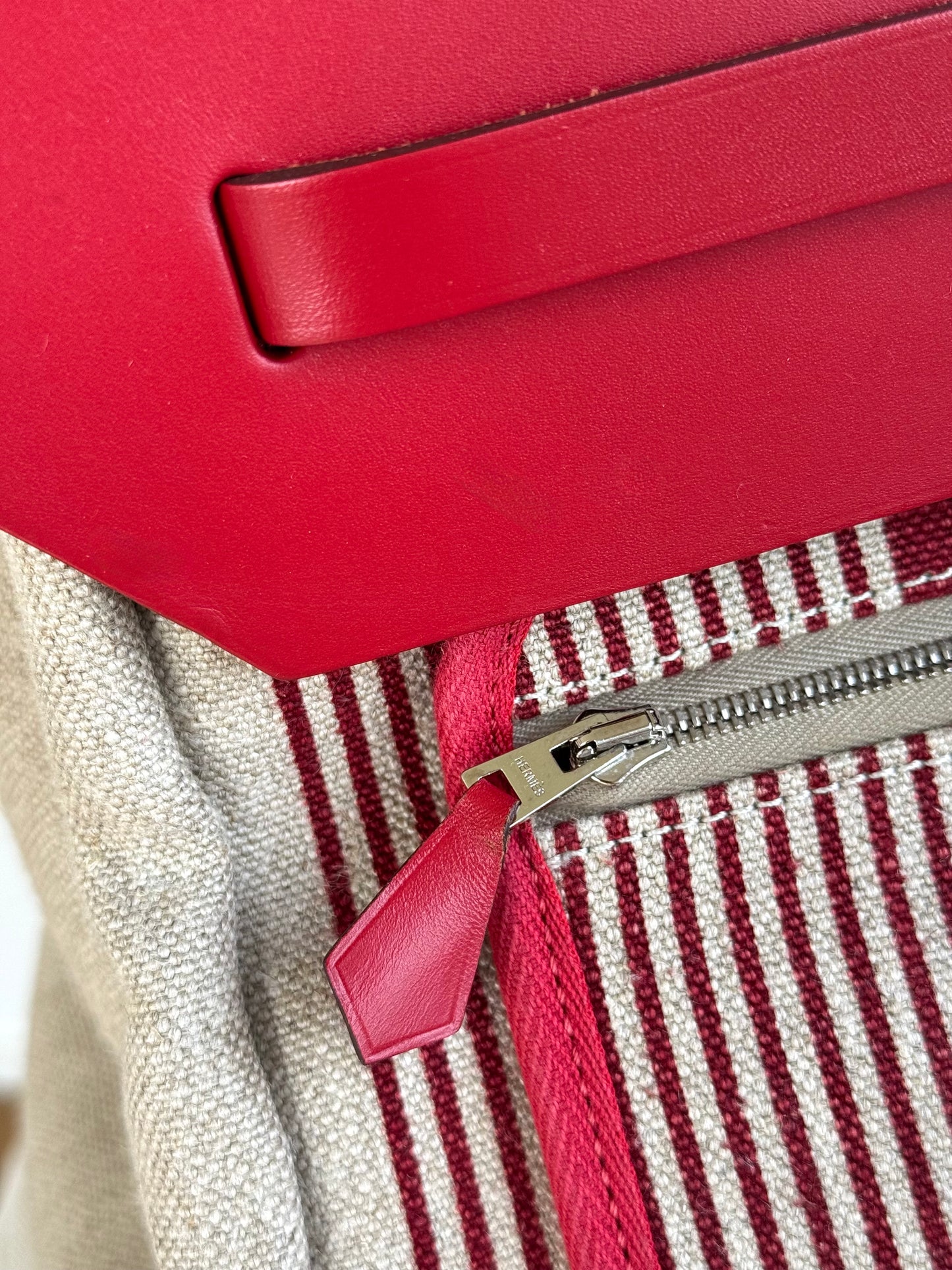 Pre-owned Hermès Herbag Zip 50 Printed Toile Leather Travel Bag