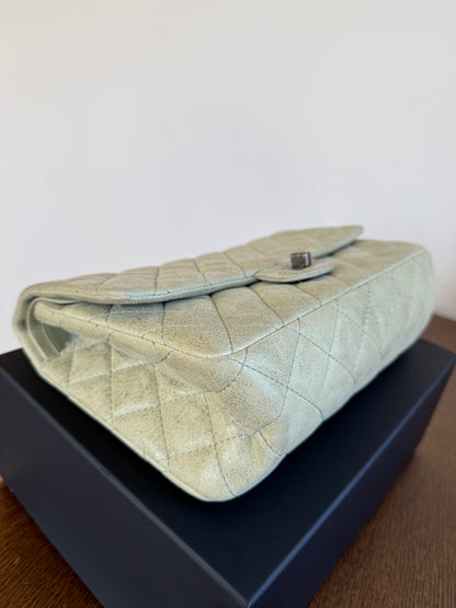Pre-owned Chanel 2.55 Reissue Large 226 Pistachio Green Nubuck Flap Bag
