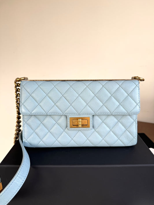 Pre-owned Chanel Trendy Reissue Mademoiselle Blue Leather Flap Bag