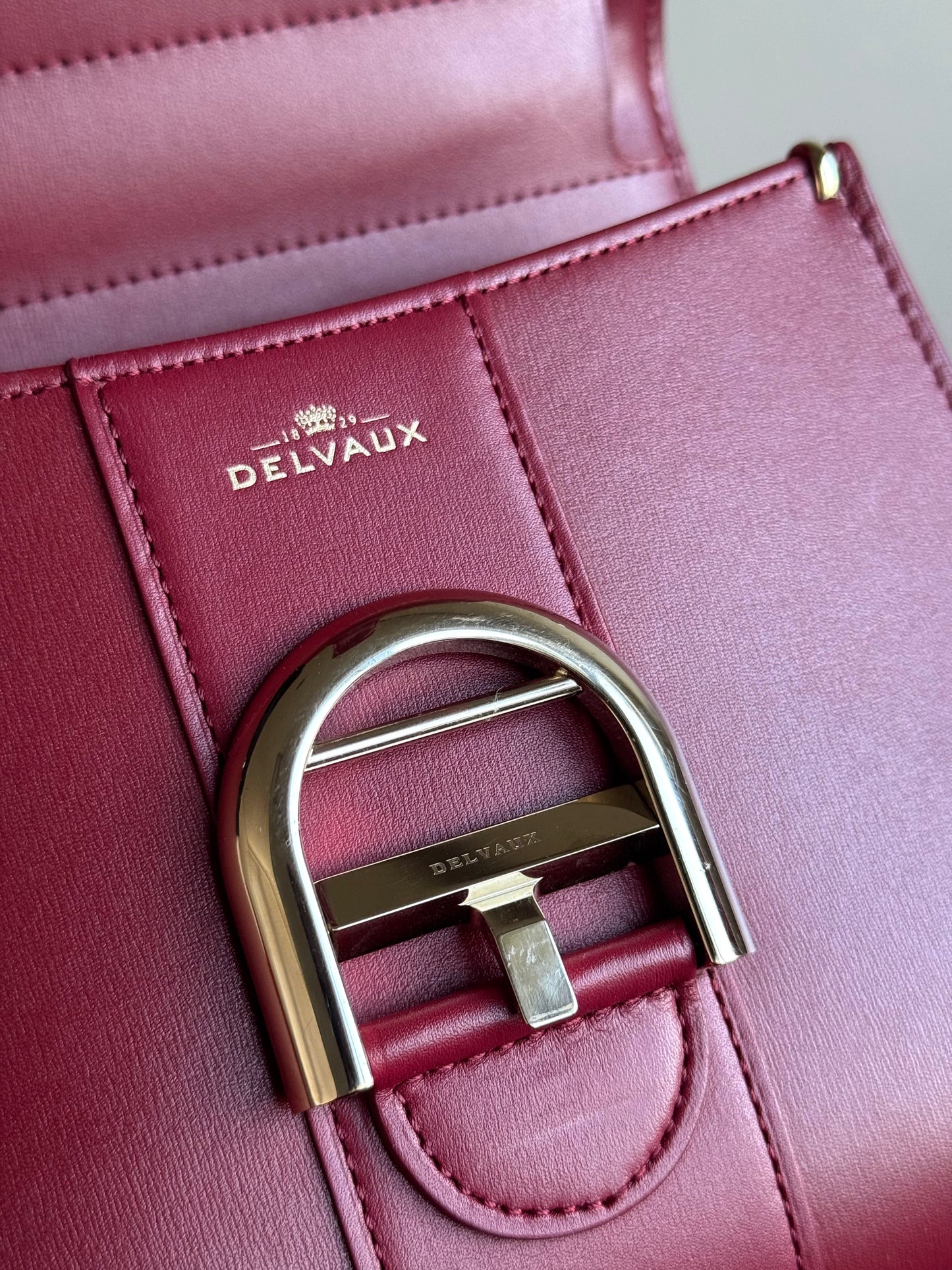Pre-owned Delvaux Brillant Mini Burgundy Leather Bag