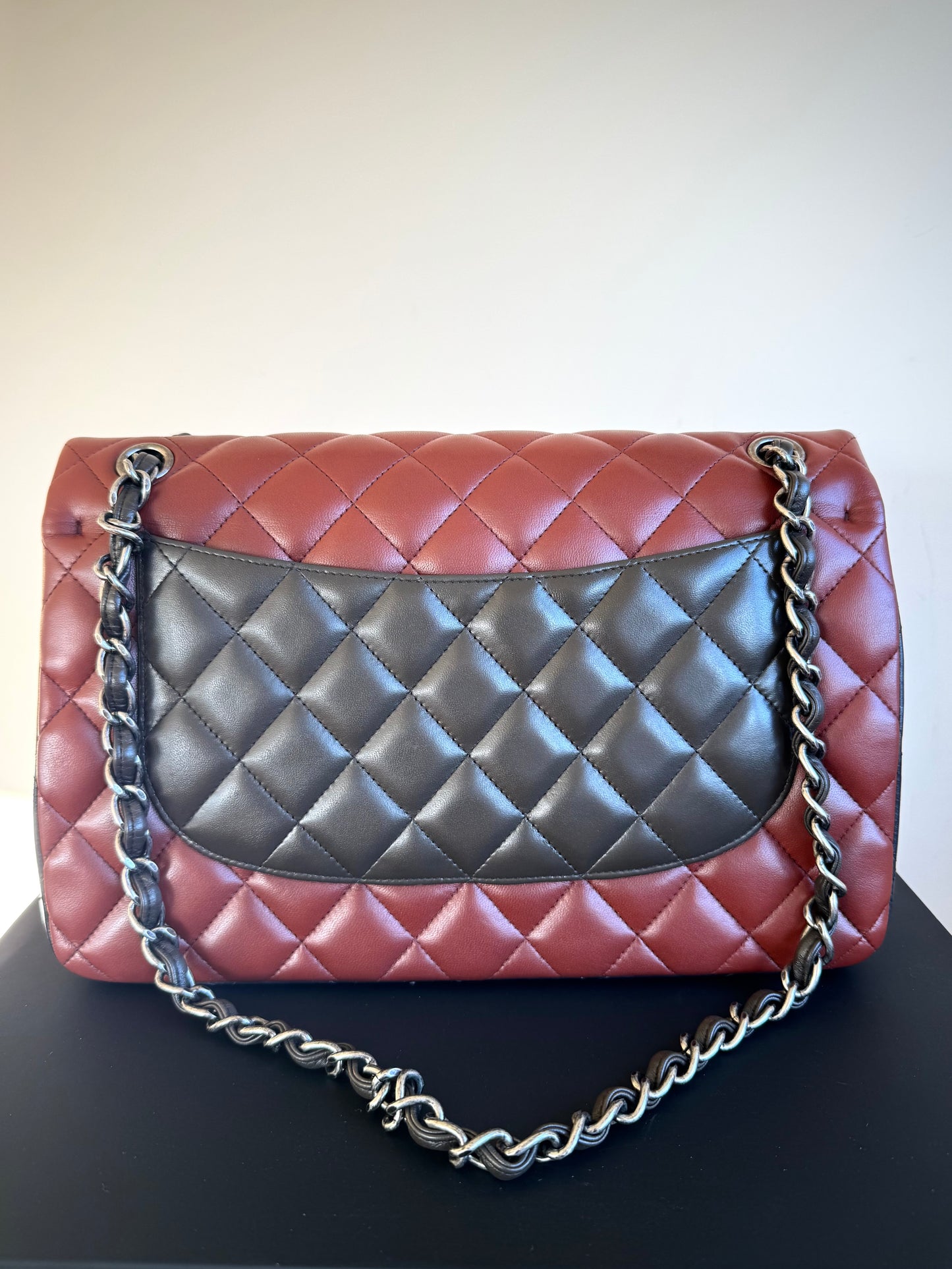 Pre-owned Chanel Timeless Classic Jumbo Tricolor Leather Flap Bag