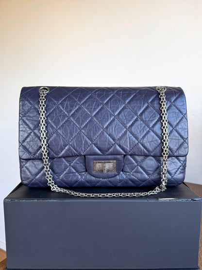 Pre-owned Chanel 2.55 Reissue Maxi 227 Purple Calfskin Flap Bag