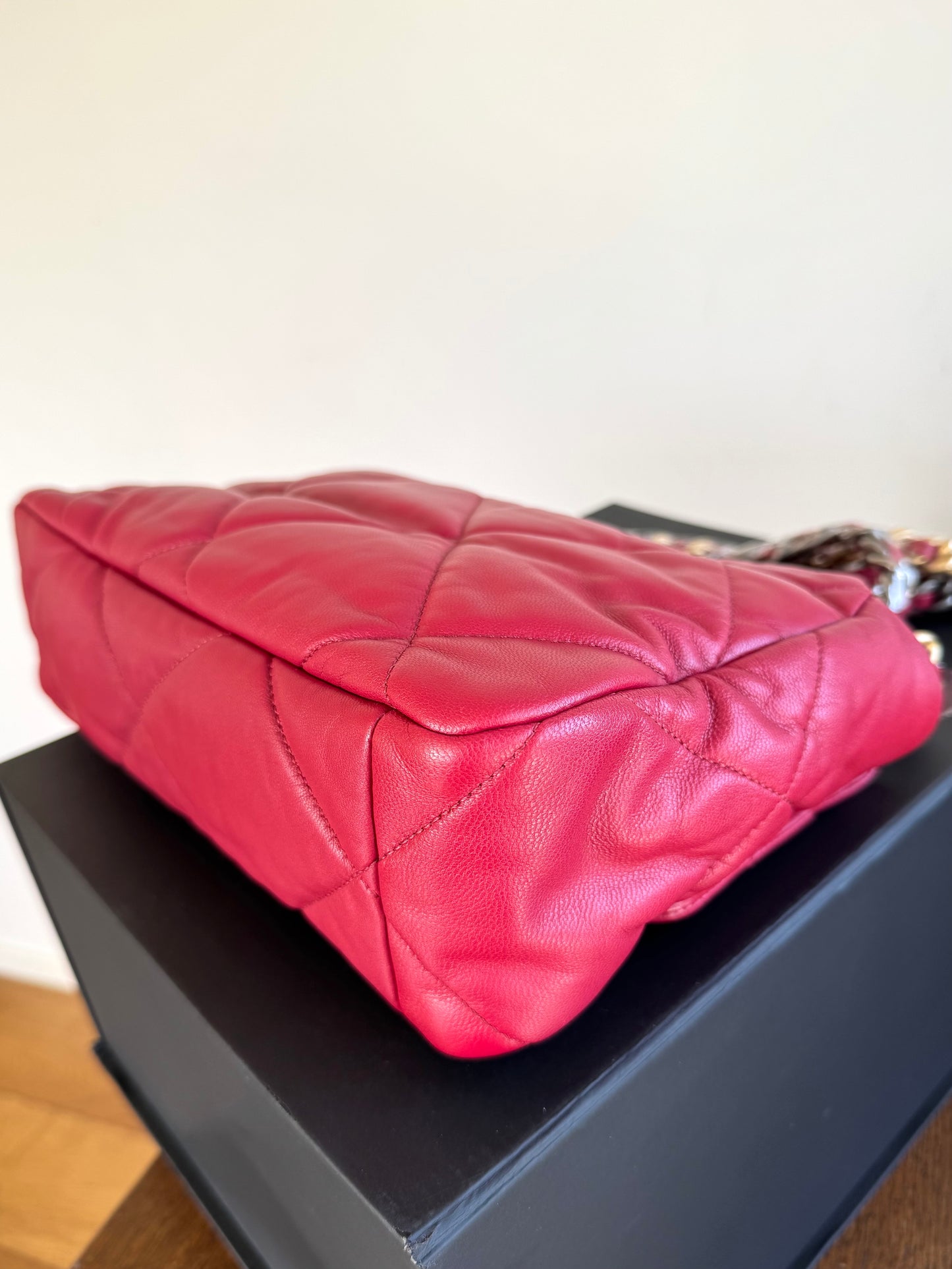 Pre-owned Chanel 19 Large Red Lambskin Flap Bag