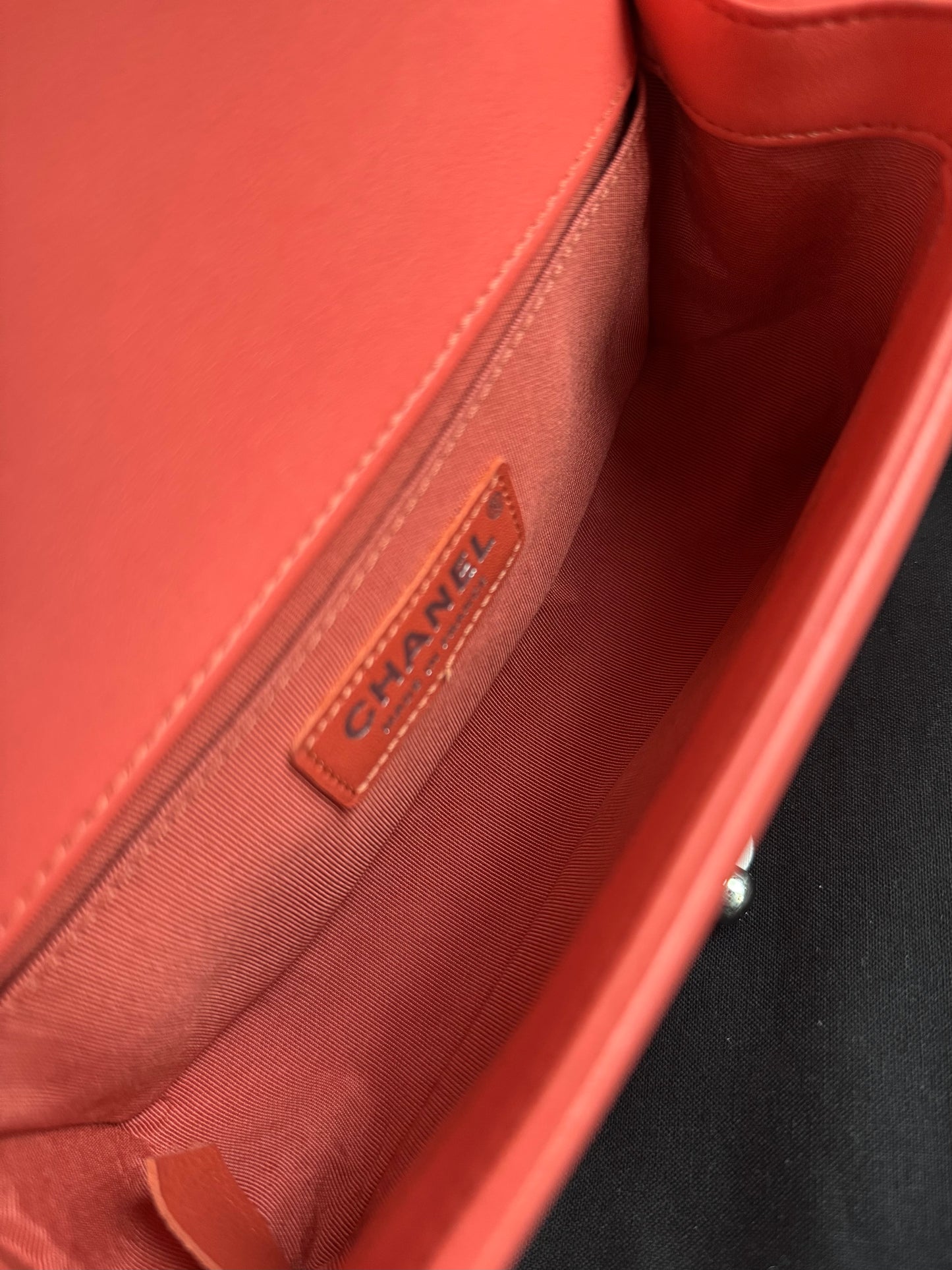 Pre-owned Chanel Boy Small Salmon Pink Tweed Leather Bag
