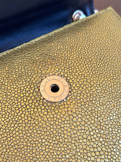 Pre-owned Bvlgari Serpenti Forever Small Gold Stingray Shoulder Bag