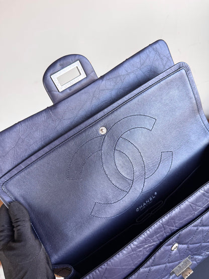 Pre-owned Chanel 2.55 Reissue Maxi 227 Purple Calfskin Flap Bag