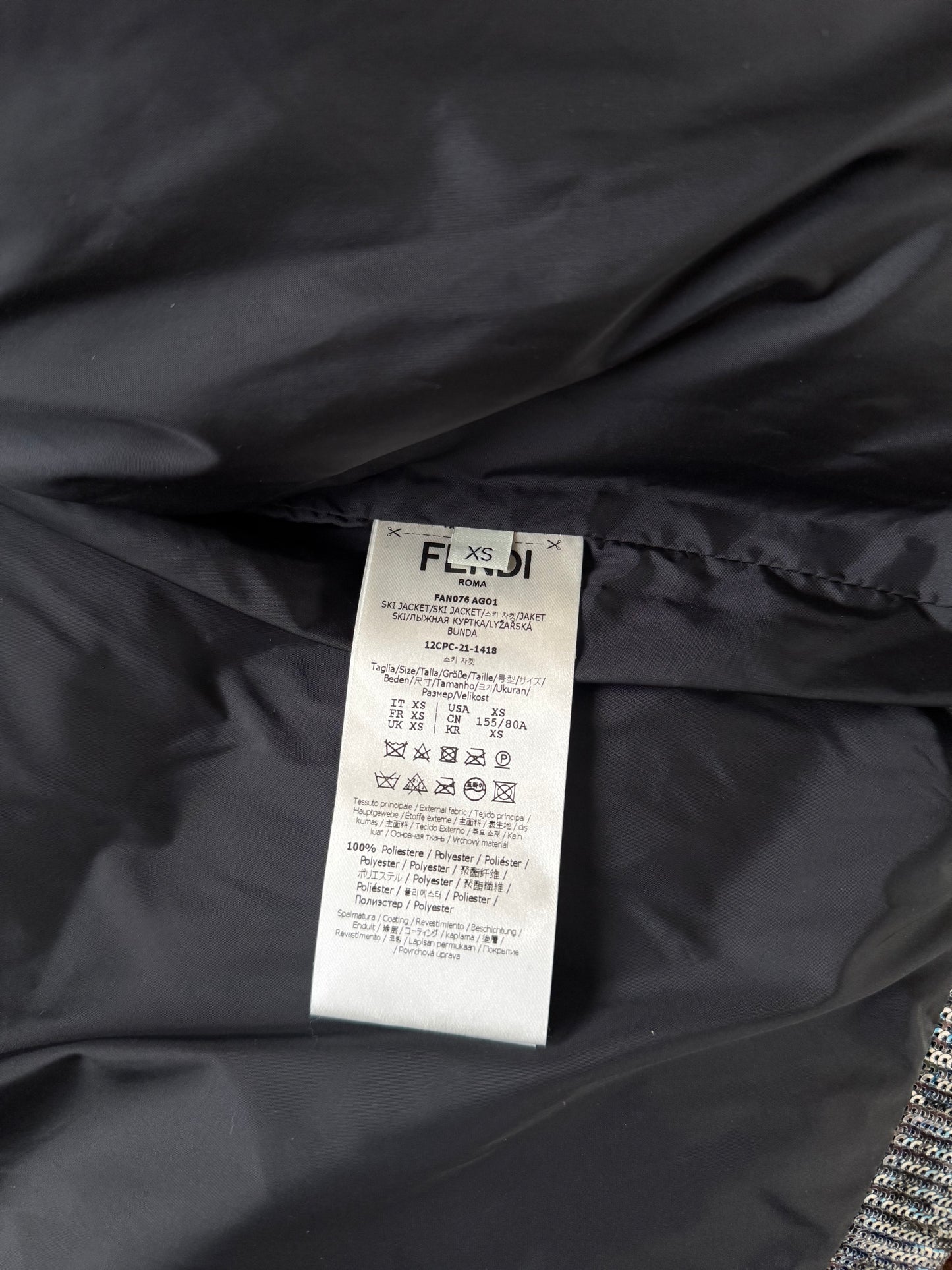 Pre-owned Fendi Silver Full Bomber Down Jacket