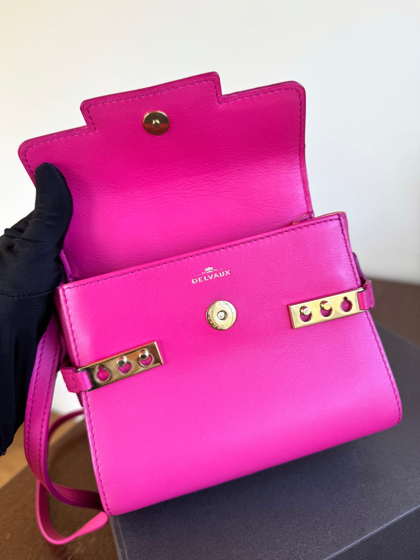 Pre-owned Delvaux Tempête Micro Pink Calfskin Bag