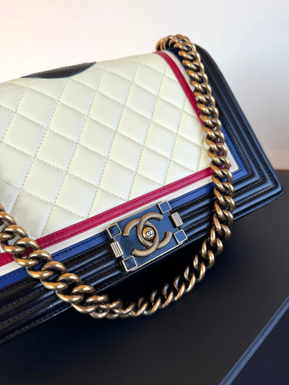 Pre-owned Chanel Boy Large Crest-Embellished Multicolores Bag