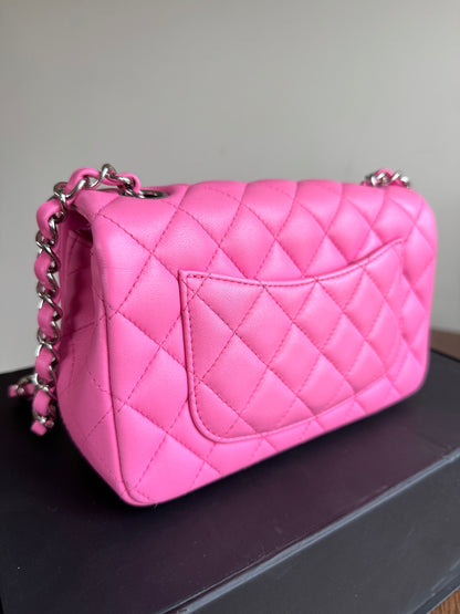 Pre-owned Chanel Timeless Mini Rectangle Pink Leather Bag