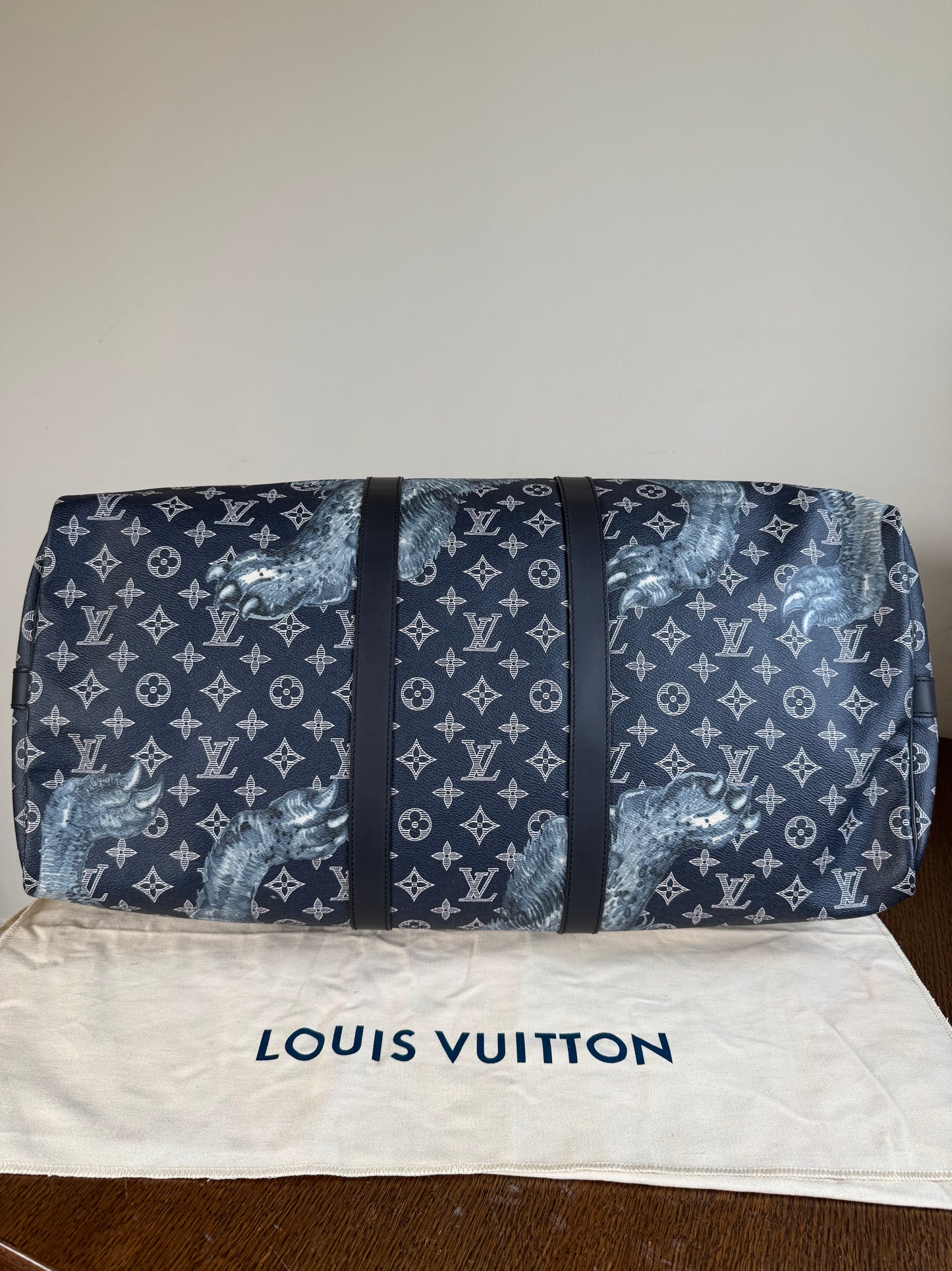Pre-owned Louis Vuitton Chapman Brothers Keepall 55 Ink Lion Travel Bag