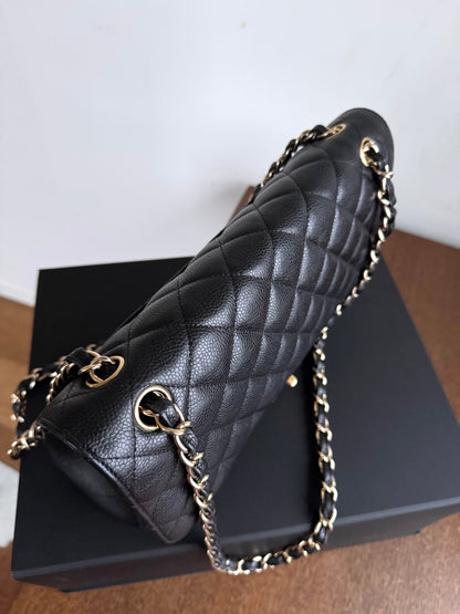 Pre-owned Chanel Timeless Classic Jumbo Black Caviar Flap Bag