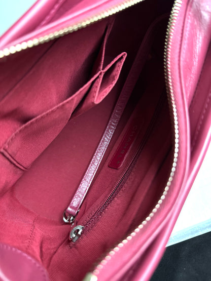 Pre-owned Chanel Gabrielle Small Pink Leather Hobo Bag