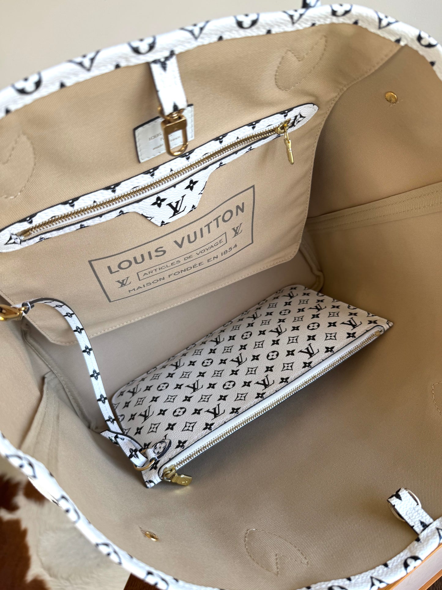 Pre-owned Louis Vuitton Neverfull MM Monogram Giant Kaki Tote Bag