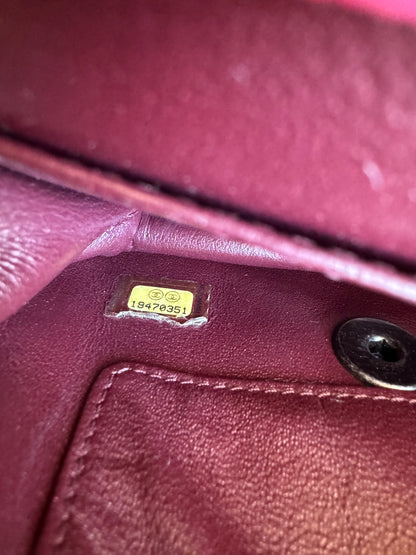 Pre-owned Chanel Crossing Time Mini Pink Leather Flap Bag