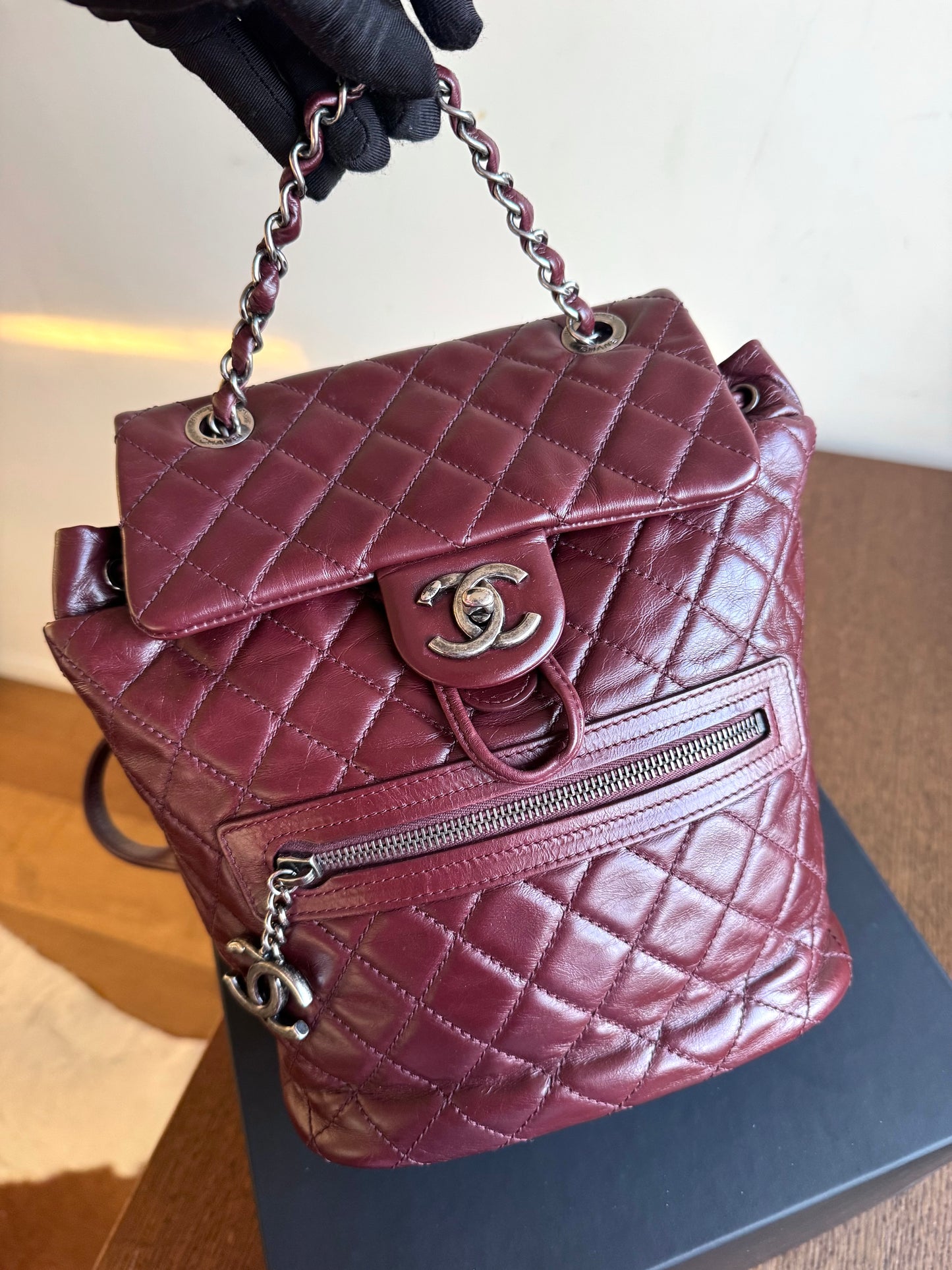 Chanel Paris-Salzburg Mountain Small Burgundy Leather Backpack