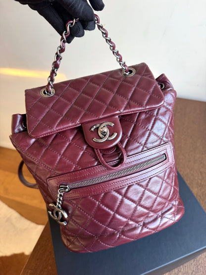 Chanel Paris-Salzburg Mountain Small Burgundy Leather Backpack