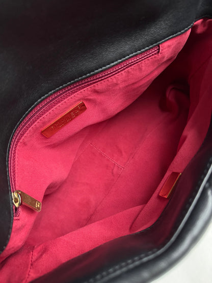 Pre-owned Chanel 19 Large Black Lambskin Flap Bag