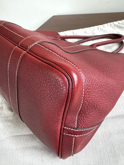 Pre-owned Hermès Garden Party 36 Burgundy Negonda Leather Tote Bag