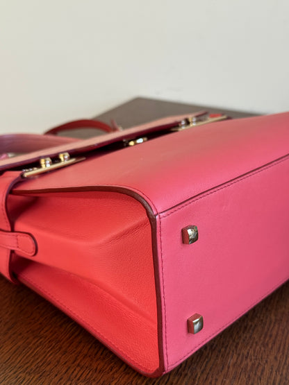 Pre-owned Delvaux Tempête MM Salmon Pink Crocodile Leather Bag