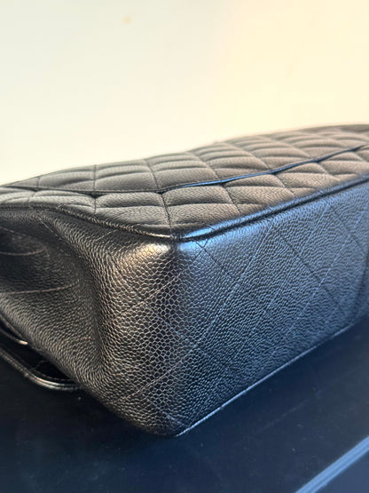 Pre-owned Chanel Timeless Classic Jumbo Black Caviar Flap Bag