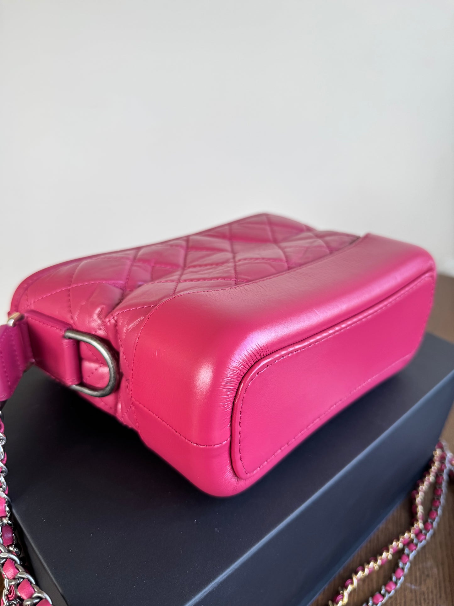 Pre-owned Chanel Gabrielle Small Rose Calfskin Hobo Bag