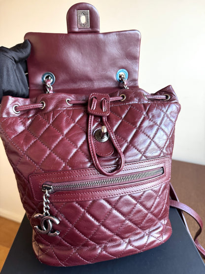 Chanel Paris-Salzburg Mountain Small Burgundy Leather Backpack