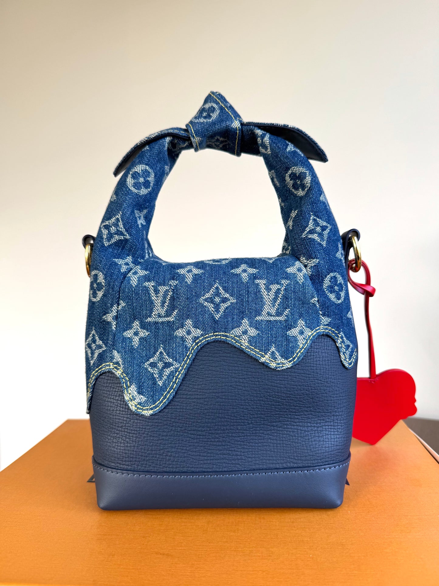 Pre-owned Louis Vuitton x Nigo Monogram Blue Denim Japanese Cruiser Bag