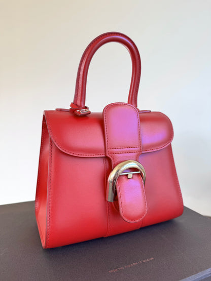 Pre-owned Delvaux Brillant Mini Red Box Calf Bag