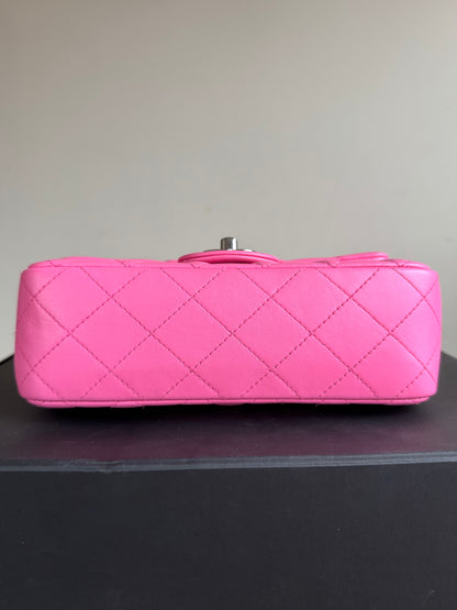 Pre-owned Chanel Timeless Mini Rectangle Pink Leather Bag